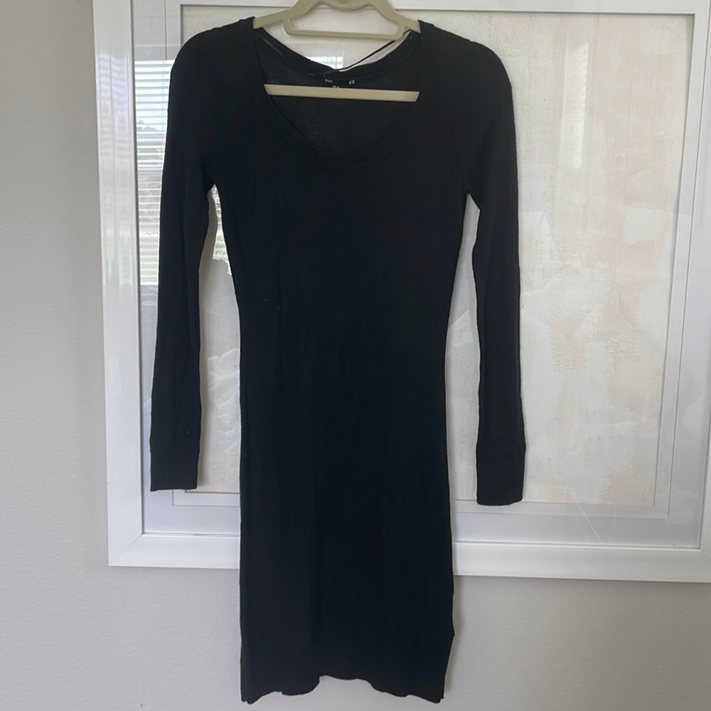 Classic H&M fitted black sweater dress -size XS